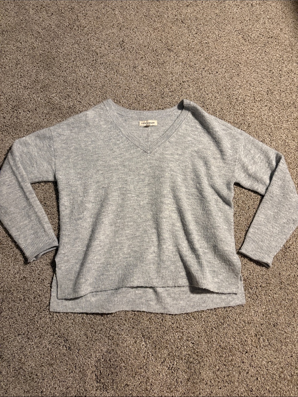 Women’s Lucky Brand Grey V-neck Sweater